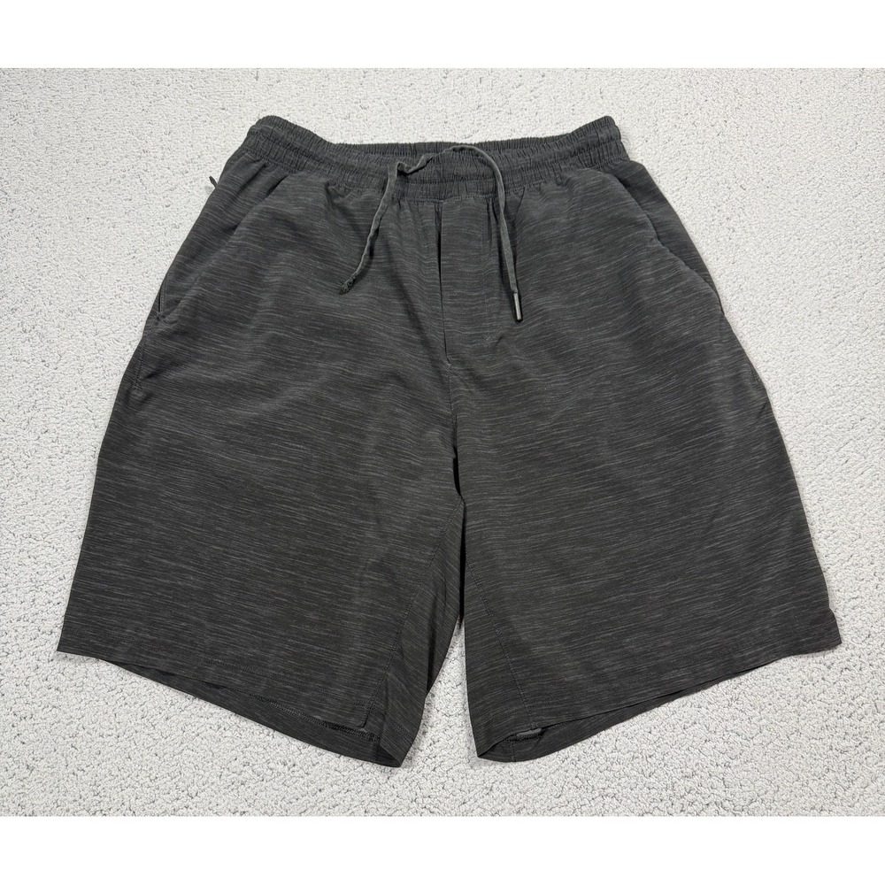 Lululemon Pace Breaker Shorts Mens Small Black Knit Running 9 Inseam Drawstring